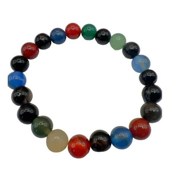 Set Of 4 Stone & Glass Bead Bracelets In Assorted Colors. B61 - Picture 16 of 16